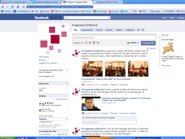 Fragmenta al facebook